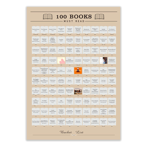 100 Books Scratch Off Poster