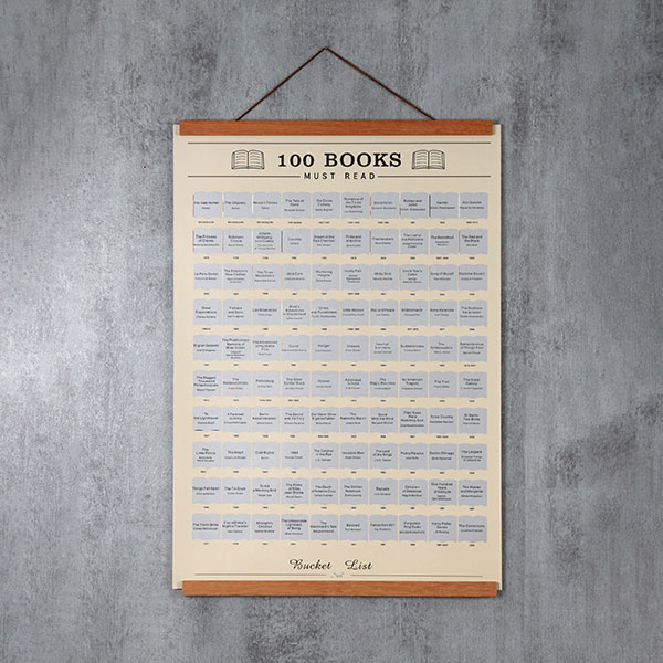 100 Books Scratch Off Poster