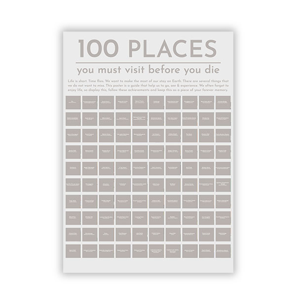 100 Places Scratch Off Poster