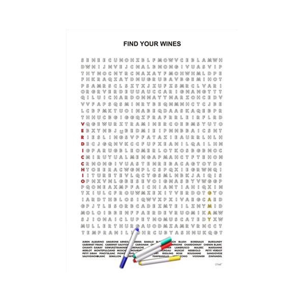 Wine Word Search Puzzle Poster