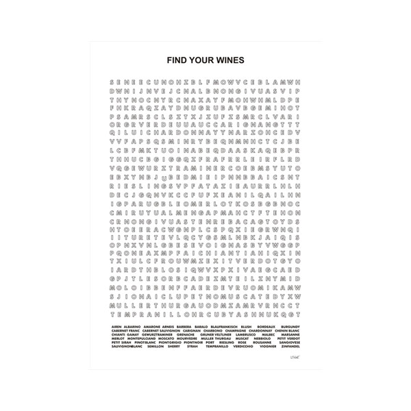 Wine Word Search Puzzle Poster