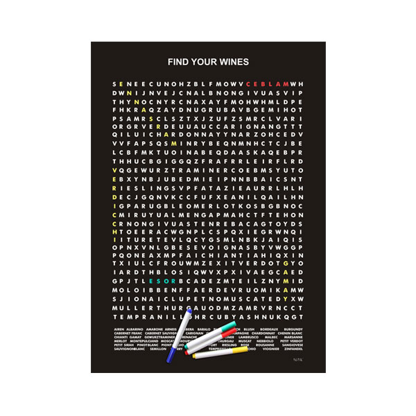 Wine Word Search Puzzle Poster