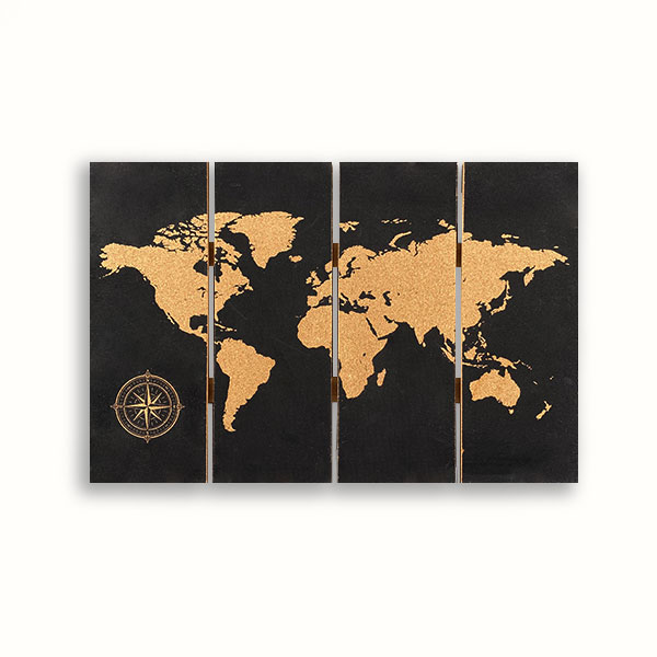 World Map Pallet Cork Board