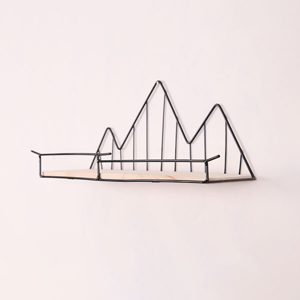 Mountain Shaped Wood Wall Mounted Shelf