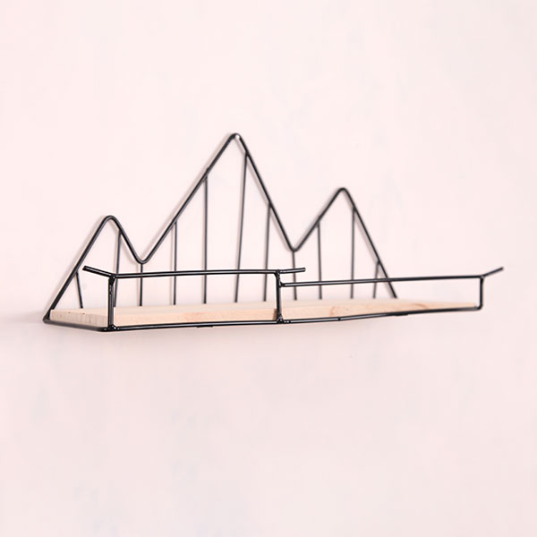 Mountain Shaped Wood Wall Mounted Shelf