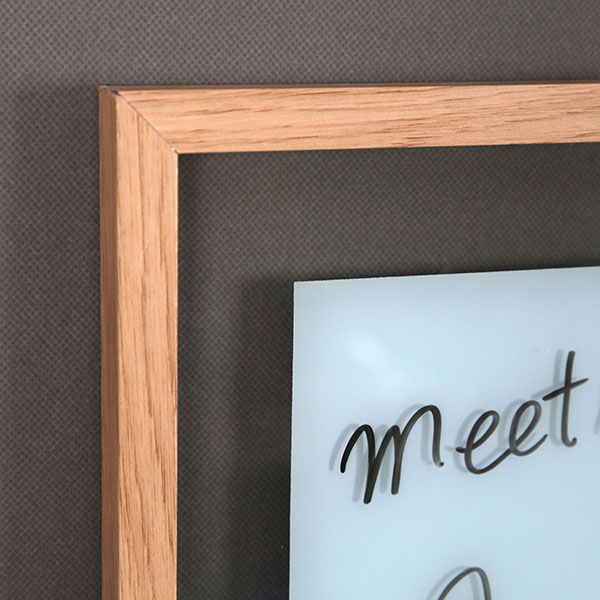 Wooden Frame Magnetic Glass Whiteboard