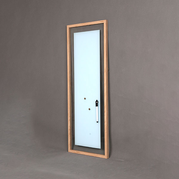 Wooden Frame Magnetic Glass Whiteboard