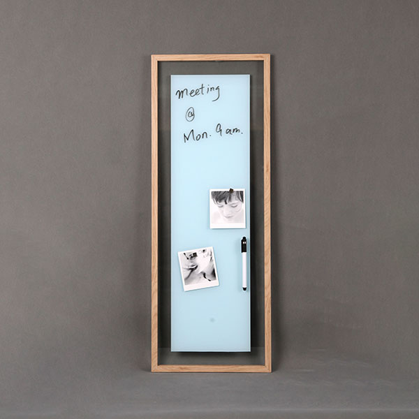 Wooden Frame Magnetic Glass Whiteboard