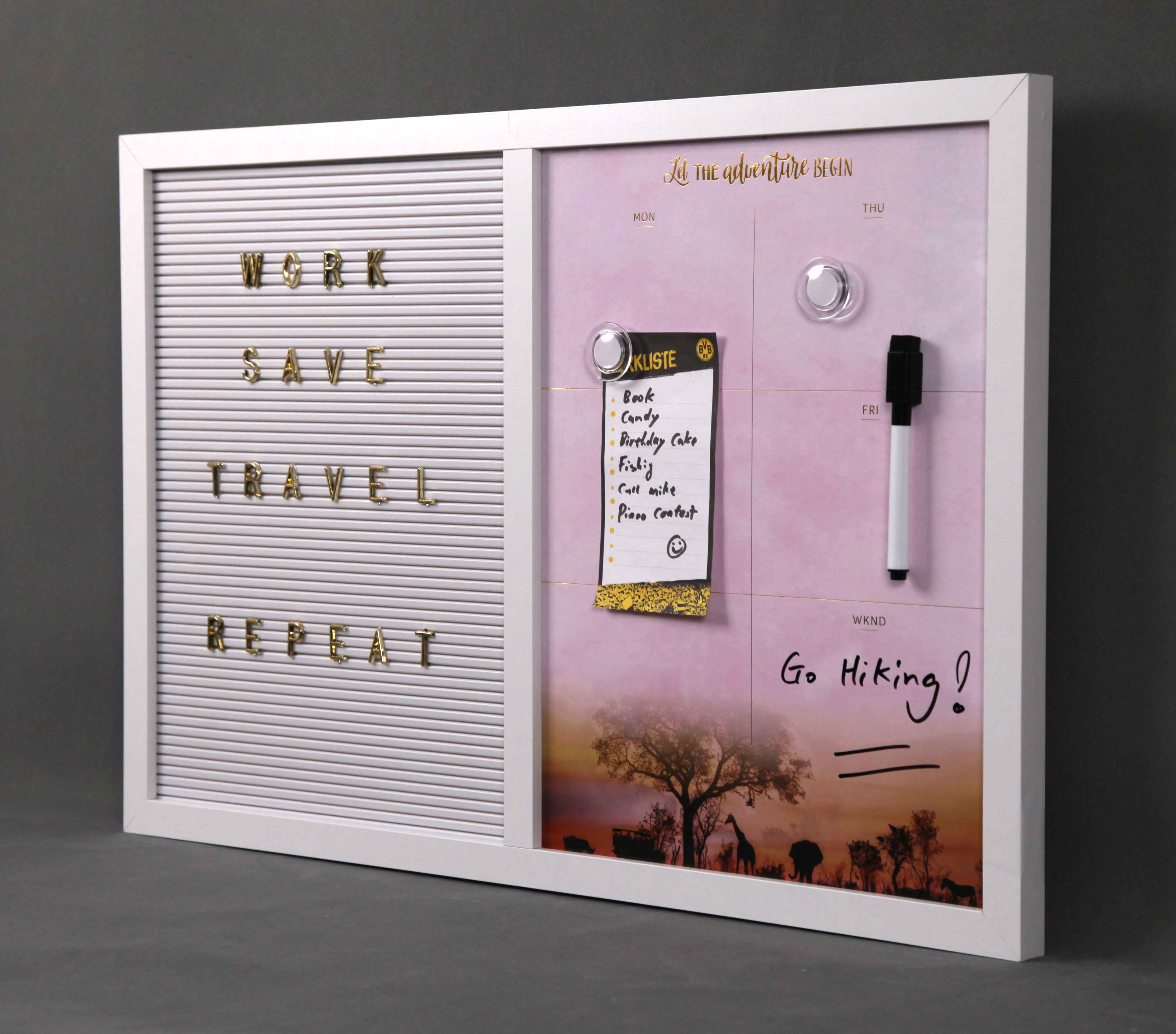 Framed Dry Erase Board Letter Board Combo