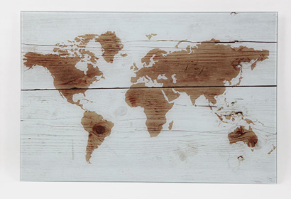 Magnetic World Map Glass Whiteboard