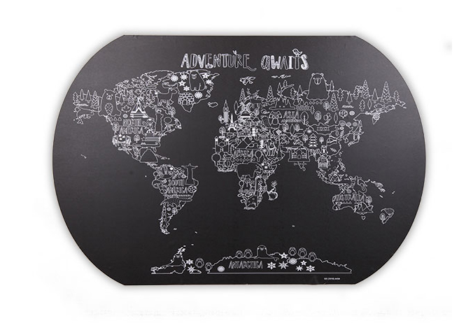 Coloring World Map Adventure Chalkboard Vinyl