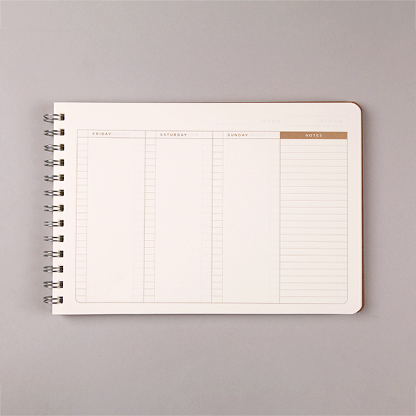Undated Weekly Planner Notebook