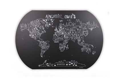 Coloring World Map Adventure Chalkboard