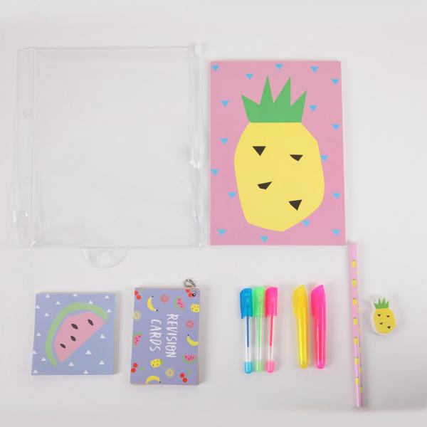 Stationery set with pineapple design