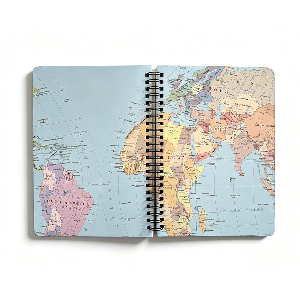Spiral Hard Cover Map Notebook