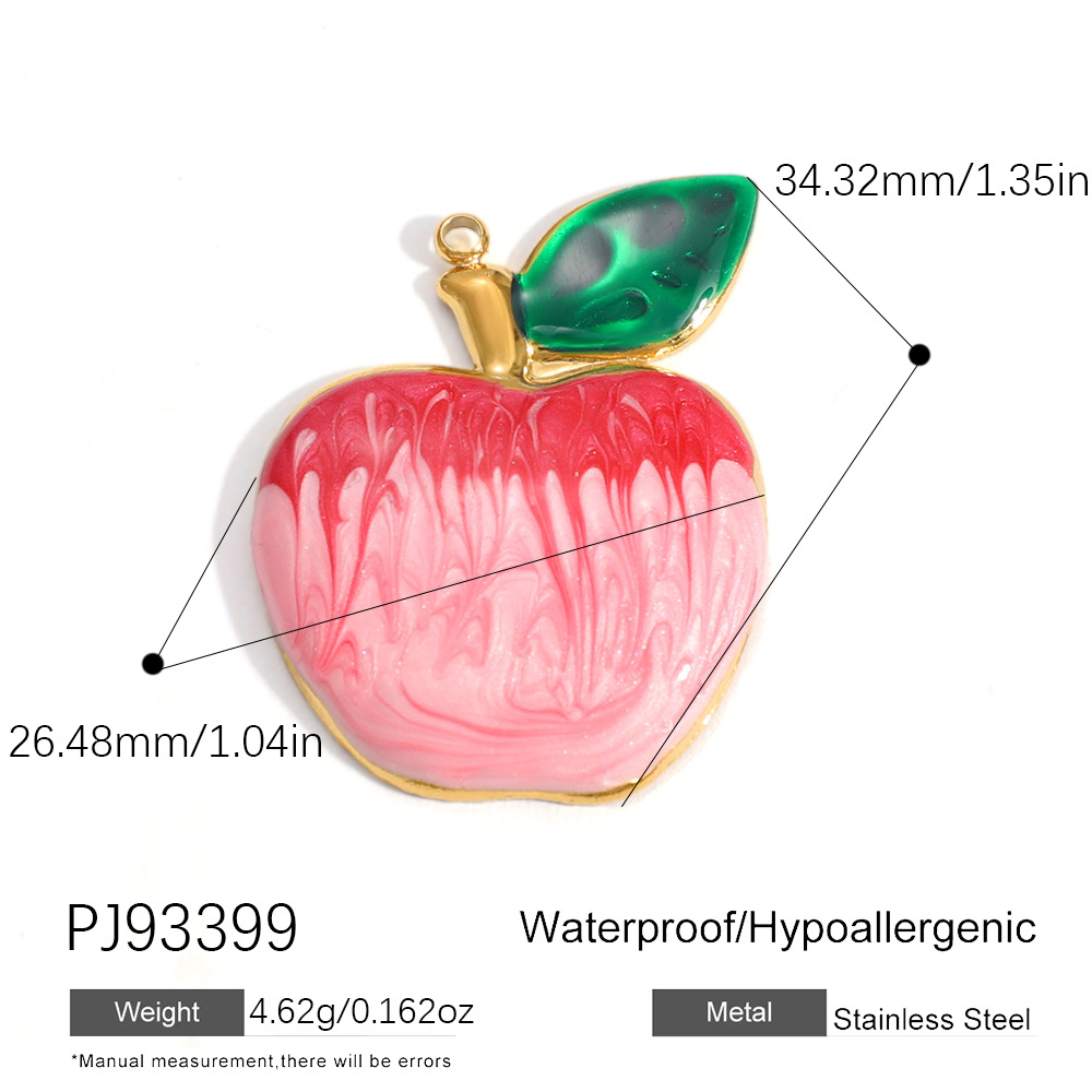 Apple Shaped Stainless Steel Charm
