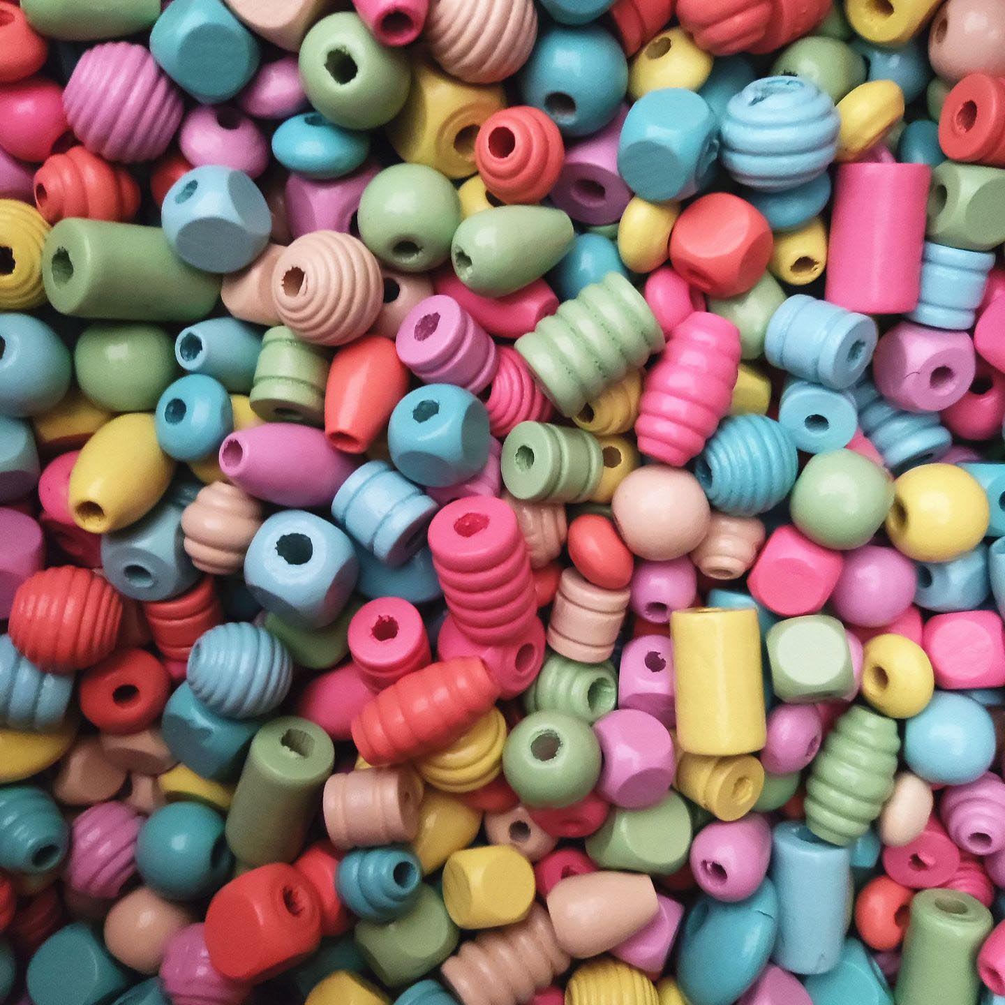 Mixed Color Wooden Beads